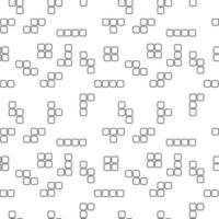 Monochrome Tetris Shape Vector Illustration. Dashed Outline Style. Seamless Pattern Design Template. Black and White Color Theme