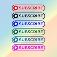 Subscribe Button For TV Channel or Social Media With Play Button, Bordered Rounded Shape, Ellipse vector