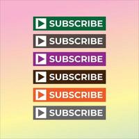 Subscribe Button For TV Channel or Social Media With Play Button, Square Shape, Box, Rectangle vector