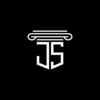 diseño creativo del logotipo de la letra js con gráfico vectorial vector