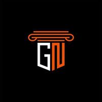 diseño creativo del logotipo de la letra gn con gráfico vectorial vector