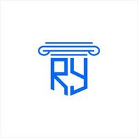 diseño creativo del logotipo de la letra ry con gráfico vectorial vector