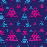 Colorful Abstract Triangles Shape Ornament. Triangular Geometric Seamless Pattern Design Template. Light Blue, Pink Magenta, Dark Blue Color Theme. vector