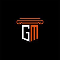 diseño creativo del logotipo de la letra gm con gráfico vectorial vector