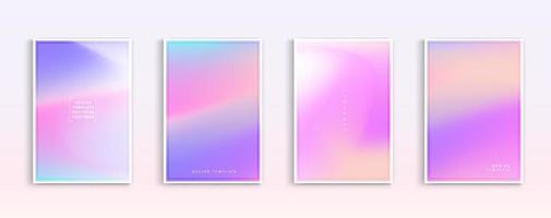 Pastel gradient backgrounds vector set. Soft tender white, orange, pink, purple and yellow colours abstract background for app, web design, webpages, banners, greeting cards. Vector illustration