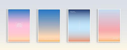 gradientes modernos verano, puesta de sol y amanecer mar fondos conjunto de vectores. color de fondo abstracto para aplicaciones, diseño web, páginas web, banners, tarjetas de felicitación. diseño de ilustración vectorial vector