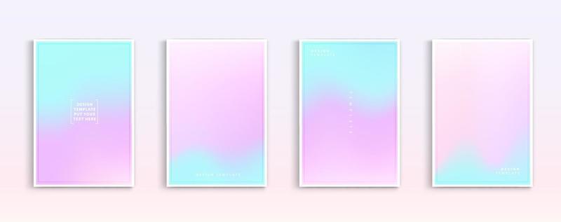 Pastel gradient backgrounds vector set. Soft tender white, pink, blue, purple and orange colours abstract background for app, web design, webpages, banners, greeting cards. Vector illustration design