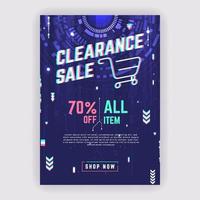 Futuristic Concept of Clearance Sale Poster Template vector