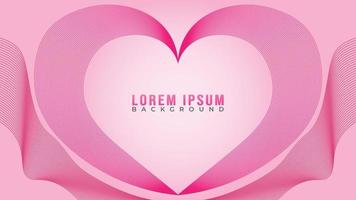 Lovable Heart Frame Concept, Abstract Wave Line Background Design Vector, Romantic Color, Beautiful Background Template vector
