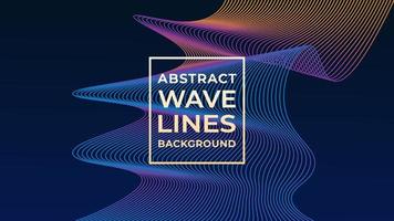 Abstract Wave Line Background Design Vector, Dark Blue, Colorful Sound Wave vector