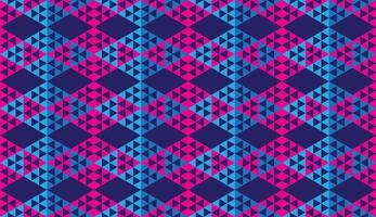 Cool Abstract Triangles Ornament, Triangular Shapes Wallpaper. Geometric Seamless Pattern Design Template. Light Blue,Pink Magenta Dark Blue Color Theme. vector