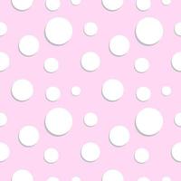 Abstract Bubble Seamless Pattern Design Template. White Ellipse Shape Ornament. Pastel Pink Color Theme. vector