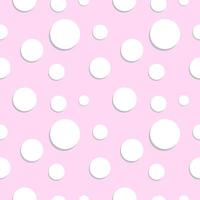 Abstract Bubble Seamless Pattern Design Template. White Ellipse Shape Ornament. Pastel Pink Color Theme. vector