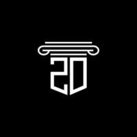 diseño creativo del logotipo de la letra zd con gráfico vectorial vector