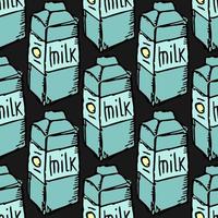 pattern with milk. vector doodle illustration with milk icon.  seamless milk pattern