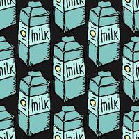 pattern with milk. vector doodle illustration with milk icon.  seamless milk pattern