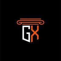 diseño creativo del logotipo de la letra gx con gráfico vectorial vector