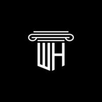 diseño creativo del logotipo de la letra wh con gráfico vectorial vector