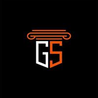 diseño creativo del logotipo de la letra gs con gráfico vectorial vector