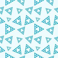 Abstract Triangles Shape Ornament . Triangular Geometric Seamless Pattern Design Template. Light Blue and Cyan Color Theme. vector