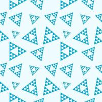 Abstract Triangles Shape Ornament . Triangular Geometric Seamless Pattern Design Template. Light Blue and Cyan Color Theme. vector