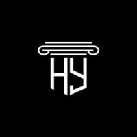 diseño creativo del logotipo de la letra hy con gráfico vectorial vector