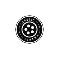 cine clásico vintage retro hipster silueta logotipo diseños elementos vector