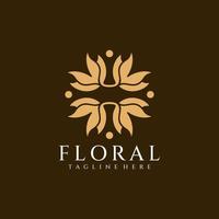 concepto de diseño de logotipo de flor de belleza de belleza floral vector