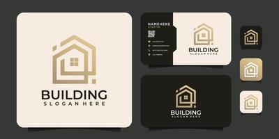 Modern architecture building logo design for apartment industry mortgage company vector