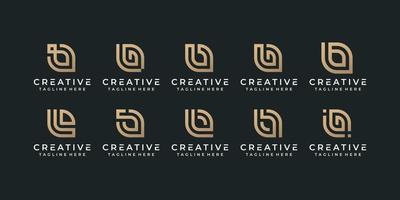 Creative monogram letter b initial alphabet font logo design for brand identity