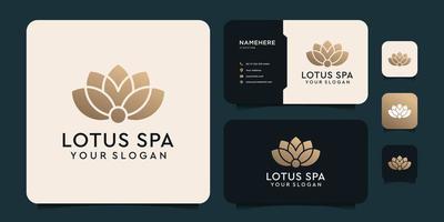Lotus gold logo spa vector inspiration