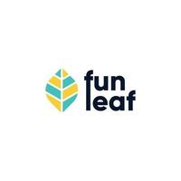 Playful fun leaf logo with color variations vector