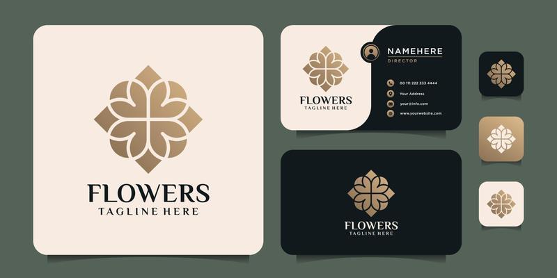 Bloom flower logo icon design bundle