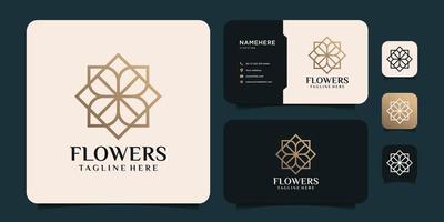 Golden beautiful flower logo vector bundle