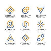 Set of creative futuristic trendy logo vector design