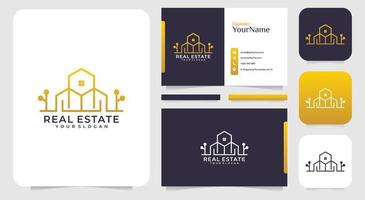 paquete de diseño de logotipo de edificio de bienes raíces inspirador vector