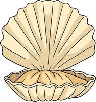 Clamp Shell Cartoon Colored Clipart vector