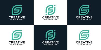 Set of creative elegant letter s logo designs elements inspiration vector