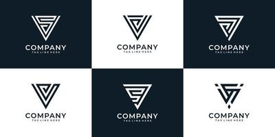 diseño de logotipo de letra v para empresa comercial vector