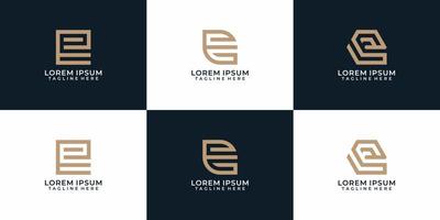 Creative monogram elegant letter e logo design collection vector