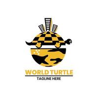logotipo del mundo de las tortugas, logotipo de diseño único simple y moderno vector