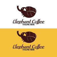 logotipo de la compañía de café elefante, logotipo de diseño único simple y moderno vector