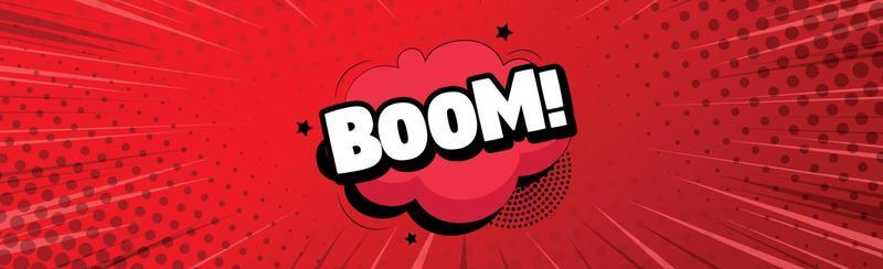 Comic lettering BOOM on white background - Vector