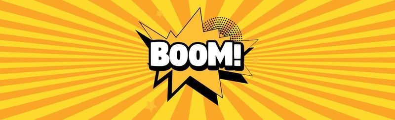 Comic lettering BOOM on white background - Vector