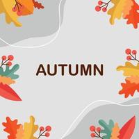 Colorful banner with autumn fallen leaves. Abstract autumn background for social networks. Web template for event invitation, discount coupon, advertising and promotional events - Vector