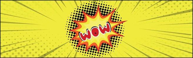 Comic zoom inscription WOW on a colored background - Vector