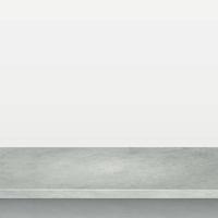 Mesa de piedra de hormigón gris aislada sobre fondo blanco, plantilla web promocional - vector