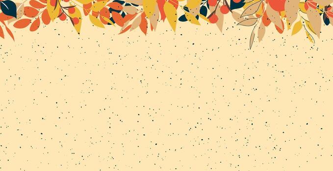 Plantilla de fondo web otoño abstracto con muchas hojas diferentes - vector