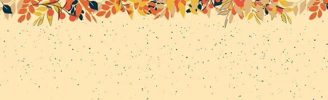 Abstract autumn web background template with many different leaves - Vector