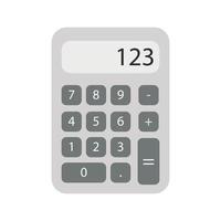 Calculadora de suministros escolares sobre fondo blanco - vector